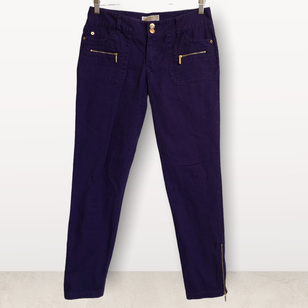 Michael Kira Purple Jeans With Gold Zipper Size 6